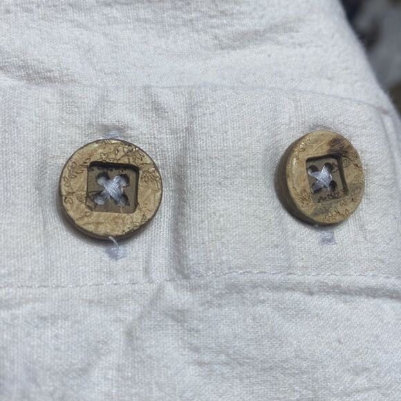 Patagonia pants white 55% hemp wide legged crop pants size 10 - Picture 7 of 7